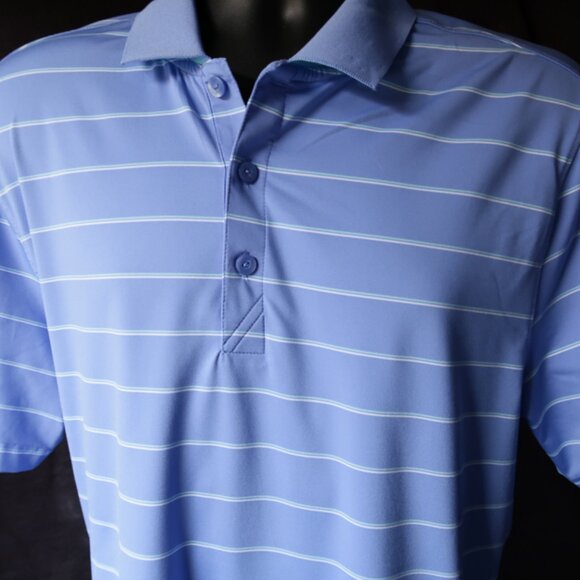 CB Cutter & Buck CB DryTec Blue Striped Indianwood Polo (M) ⛳️ - Picture 9 of 11